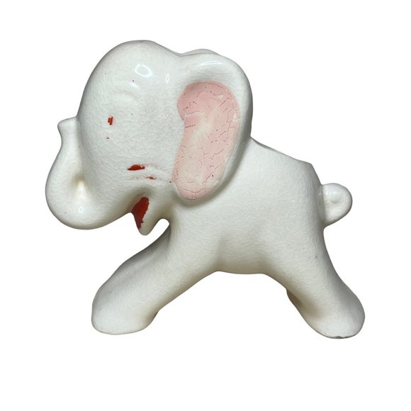 Vintage Ceramic Elephant Planter White 1940's - Picture 3 of 9